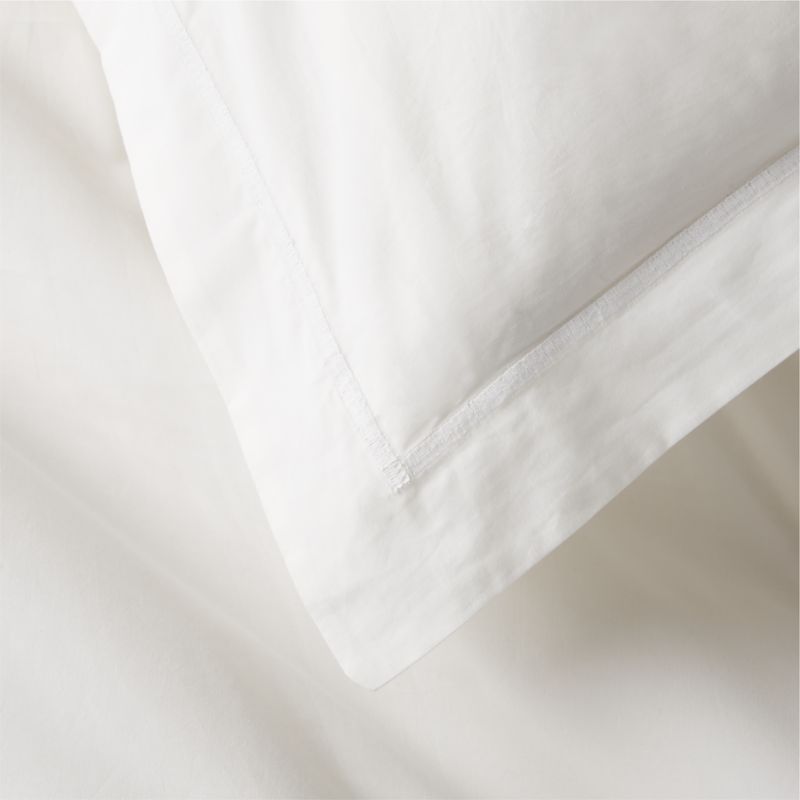 Marisal Organic Cotton Percale 400 Thread Count White Euro Pillow Shams Set of 2 - image 4 of 5