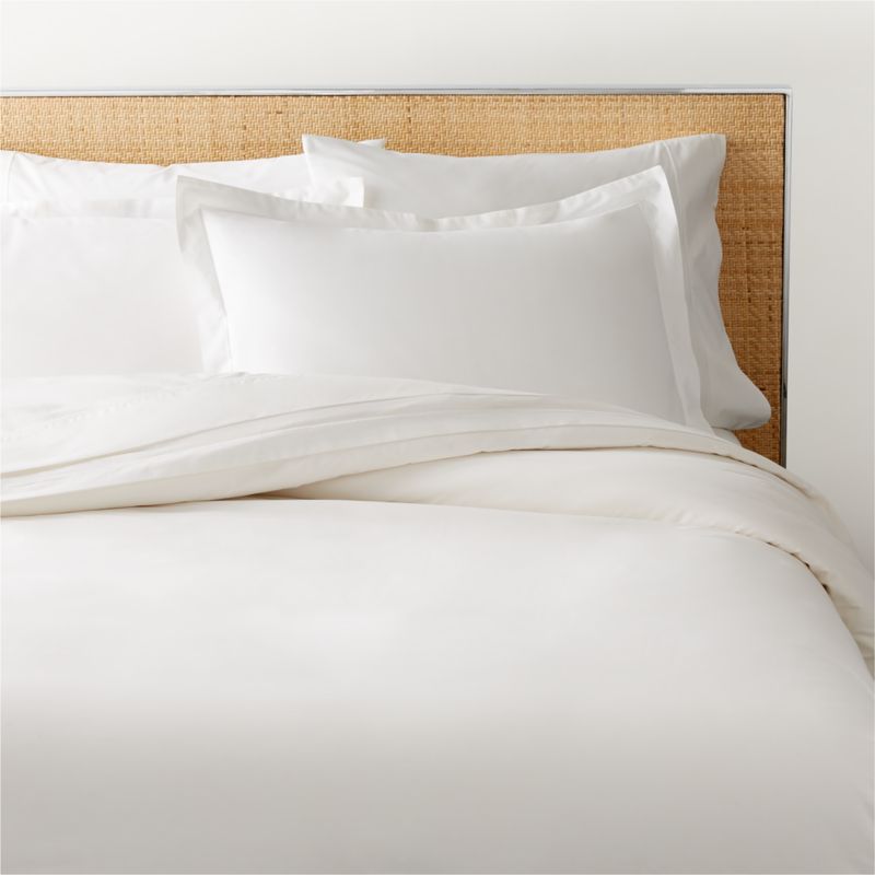 Marisal Organic Cotton Percale 400 Thread Count White Euro Pillow Shams Set of 2 - image 3 of 5