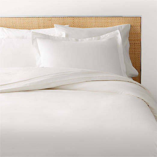 Marisal Organic Cotton Percale 400 Thread Count White Full/Queen Duvet Cover