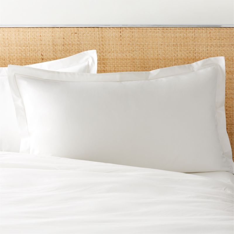 View Marisal Organic Cotton Percale 400 Thread Count White King Pillow Shams Set of 2 details