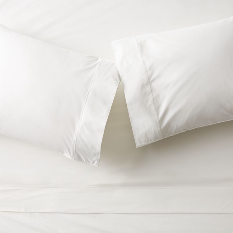 Viewing product image Marisal Organic Cotton Percale 400 Thread Count White Queen Sheet Set - image 1 of 3