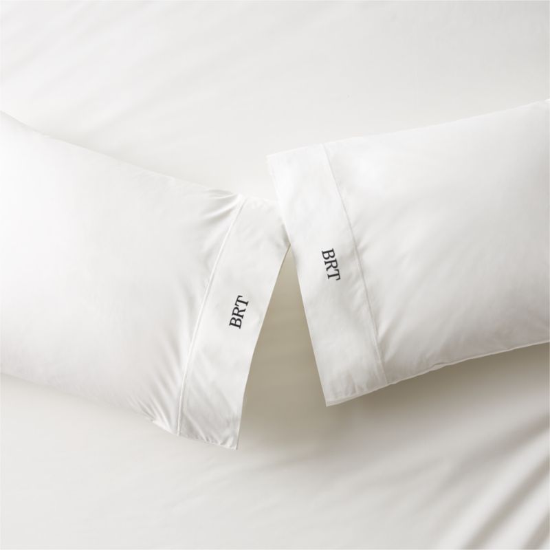 Marisal Organic Cotton 400 Thread Count Percale White King Pillowcases Set of 2 - image 2 of 5