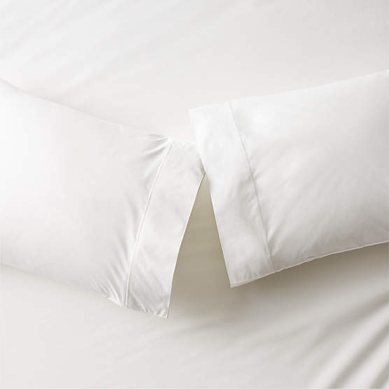 Marisal Organic Cotton 400 Thread Count Percale White King Pillowcases Set of 2