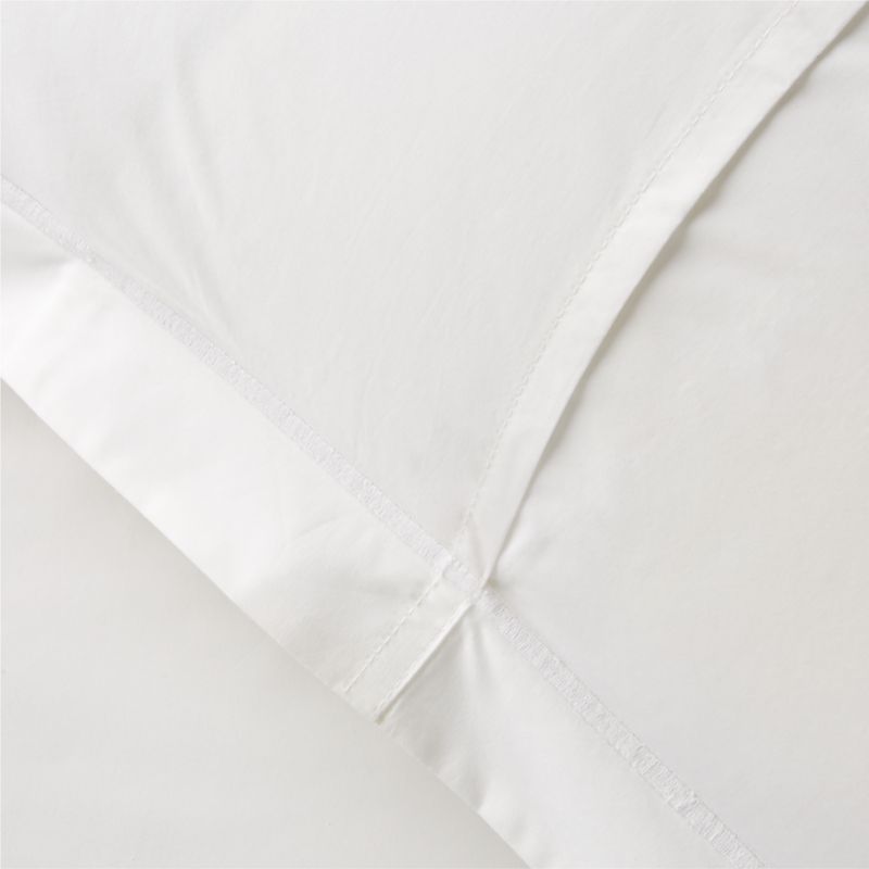 Marisal Organic Cotton Percale 400 Thread Count White Euro Pillow Shams Set of 2 - image 2 of 5