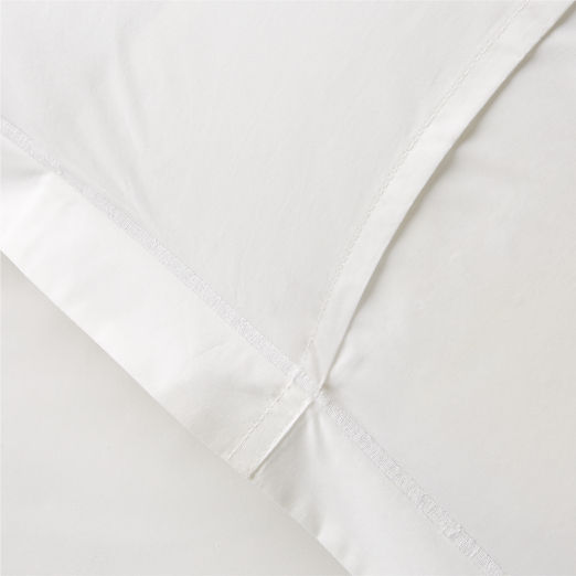 Marisal Organic Cotton Percale 400 Thread Count White Euro Pillow Shams Set of 2