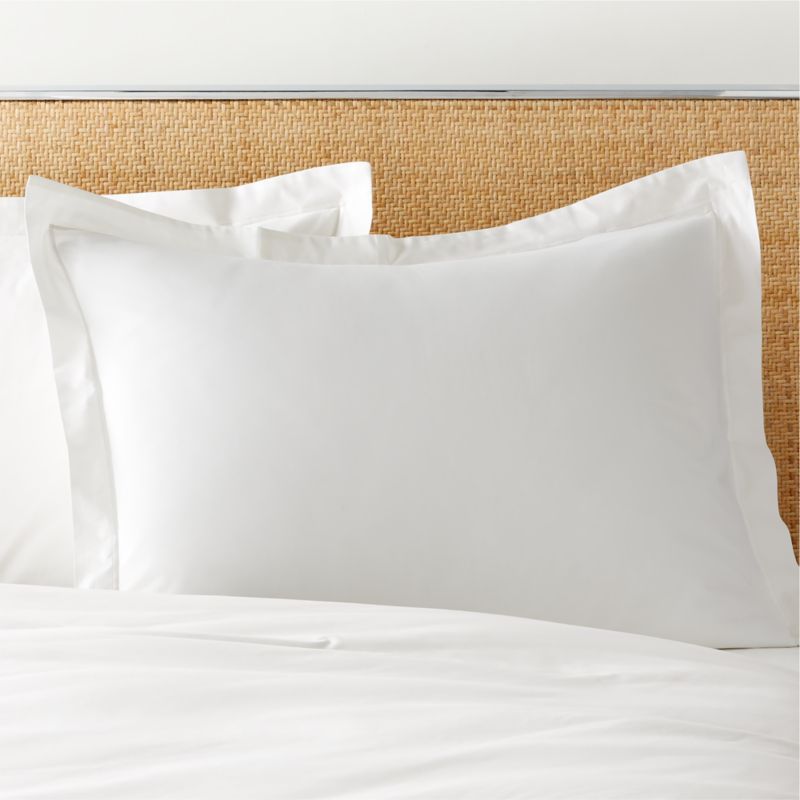 View Marisal Organic Cotton Percale 400 Thread Count White Standard Pillow Shams Set of 2 details