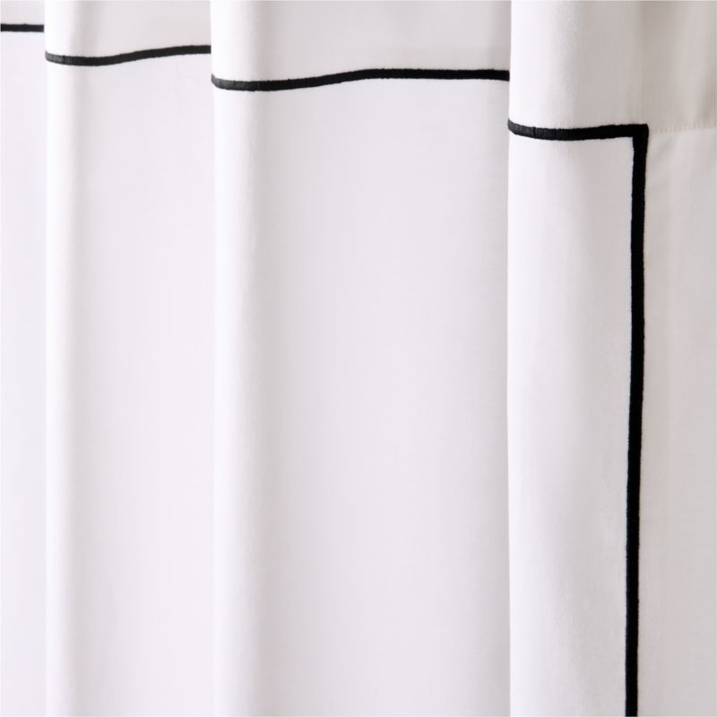 Marisal Organic Cotton White and Black Shower Curtain 72" - image 1 of 3