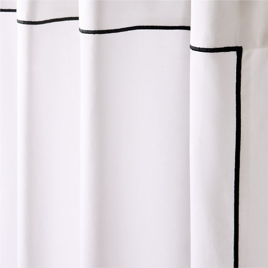 Marisal Organic Cotton White and Black Shower Curtain 72"