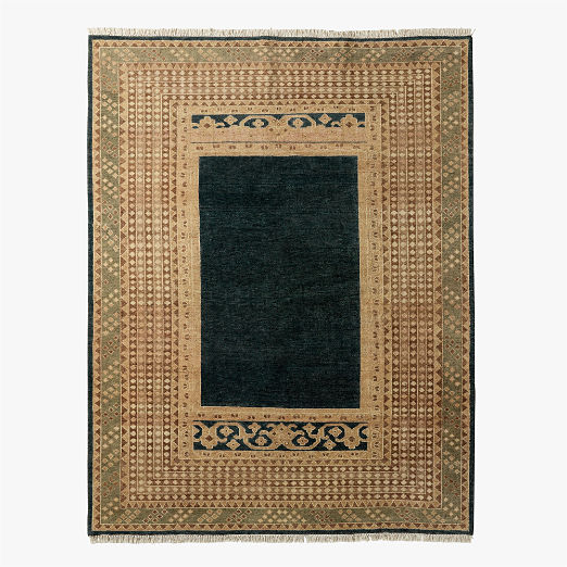 Marit Hand-Knotted Light Brown and Olive Green New Zealand Wool Area Rug 8'x10'