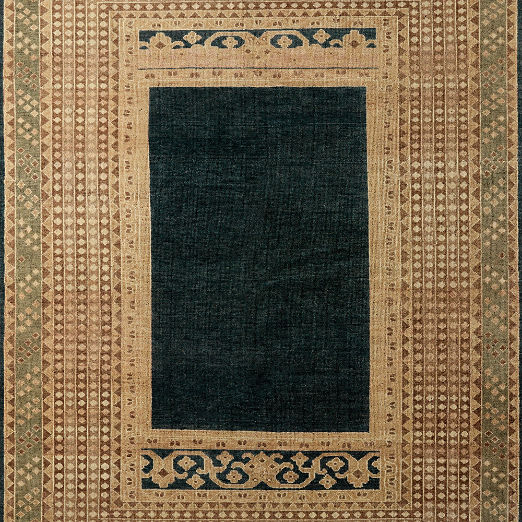 Marit Hand-Knotted Light Brown and Olive Green New Zealand Wool Rug Swatch 12"x12"