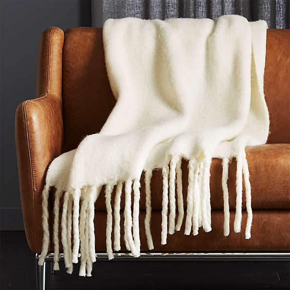 cb2 faux fur throw