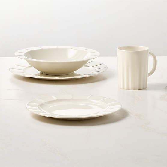 Marylebone 4-Piece White Dinnerware Set with Pasta Bowl by Todd Snyder