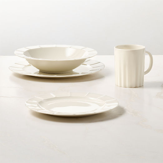 Marylebone 4-Piece White Dinnerware Set with Pasta Bowl by Todd Snyder
