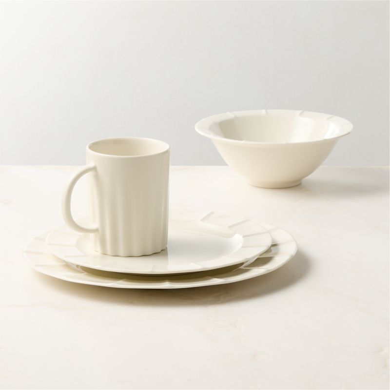 Viewing product image Marylebone 4-Piece White Dinnerware Set with Soup Bowl by Todd Snyder - image 1 of 8