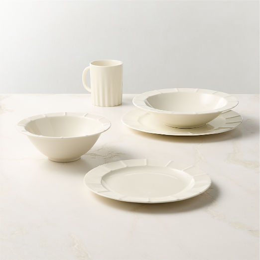 Marylebone 4-Piece White Dinnerware Set by Todd Snyder