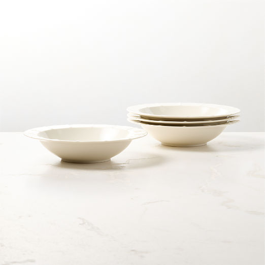 Marylebone White Pasta Bowls Set of 4 by Todd Snyder