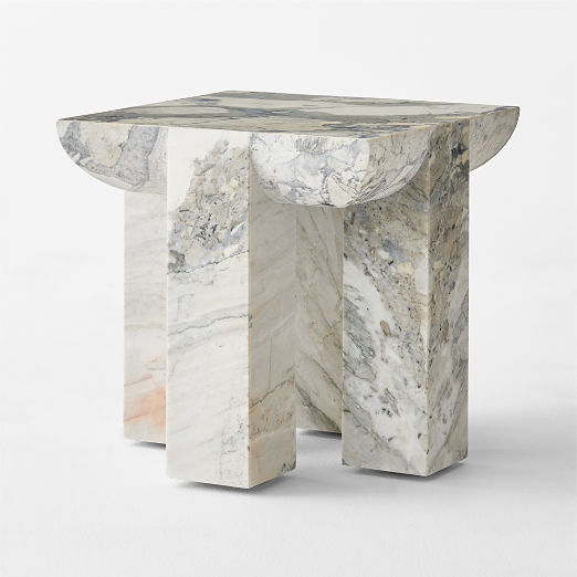 Marlo Square Marble Indoor/Outdoor Side Table