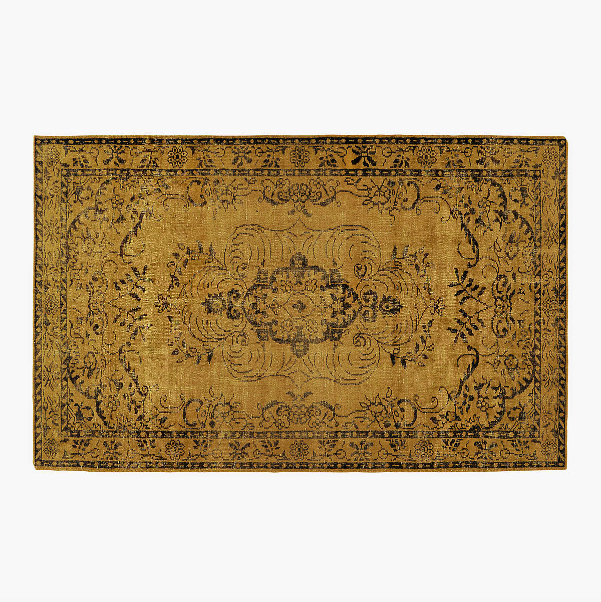 Marlowe Modern Handknotted Gold Area Rug 5'x8' + Reviews CB2