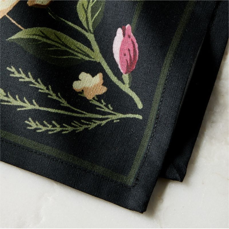 Marne Black Cotton and Linen Napkin - image 2 of 3