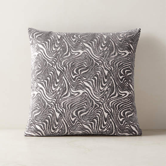 Maro Grey Cut Viscose Throw Pillow Cover 18"