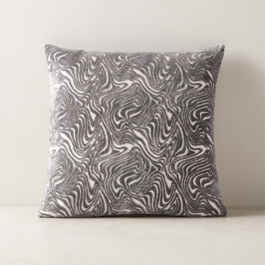 Maro Grey Cut Viscose Throw Pillow 18"