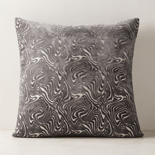 Maro Grey Cut Viscose Throw Pillow 23"