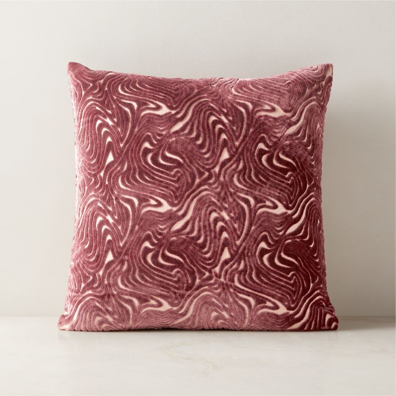 Maro Smoked Mauve Cut Viscose Throw Pillow with Down-Alternative Insert 18" - image 0 of 3