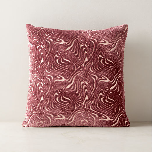 Maro Smoked Mauve Cut Viscose Throw Pillow Cover 18"