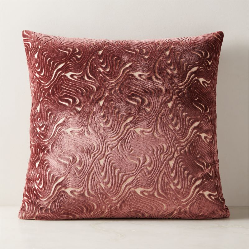 Maro Smoked Mauve Cut Viscose Throw Pillow with Down-Alternative Insert 23" - image 0 of 3