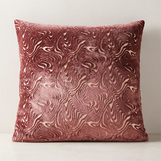 Maro Smoked Mauve Cut Viscose Throw Pillow Cover 23"