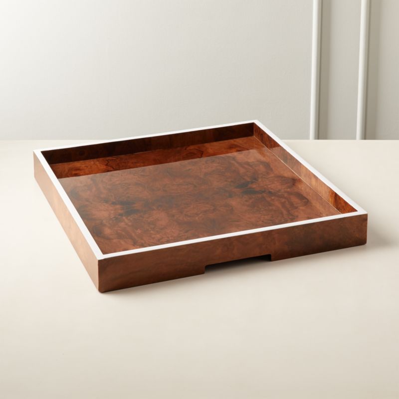 large square wooden tray for ottoman