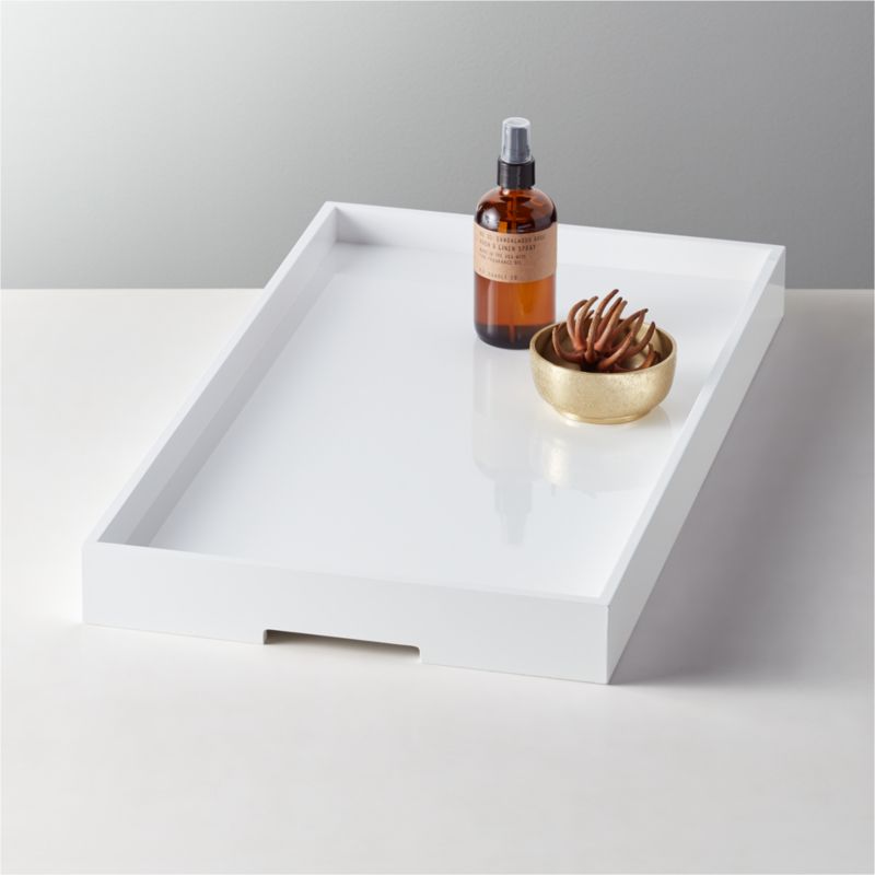 Marq High Gloss White Rectangle Tray - image 2 of 6