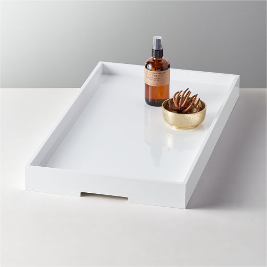 Marq High Gloss White Rectangle Tray