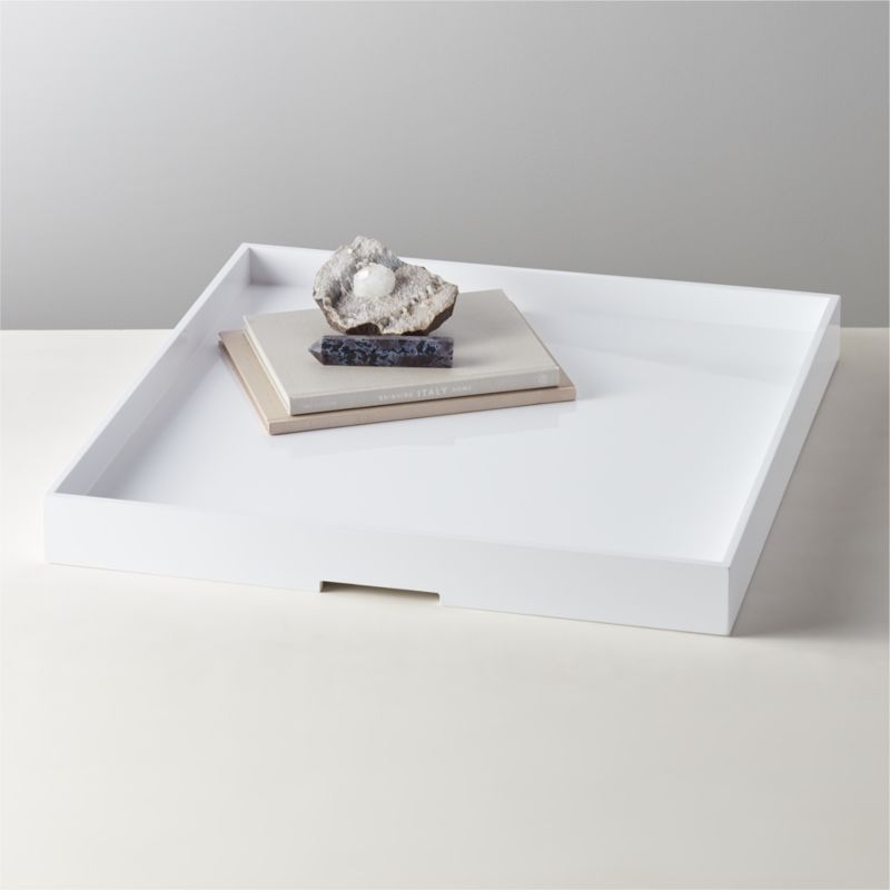 Marq High Gloss X-Large White Square Tray - image 2 of 6