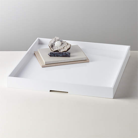 Marq High Gloss X-Large White Square Tray