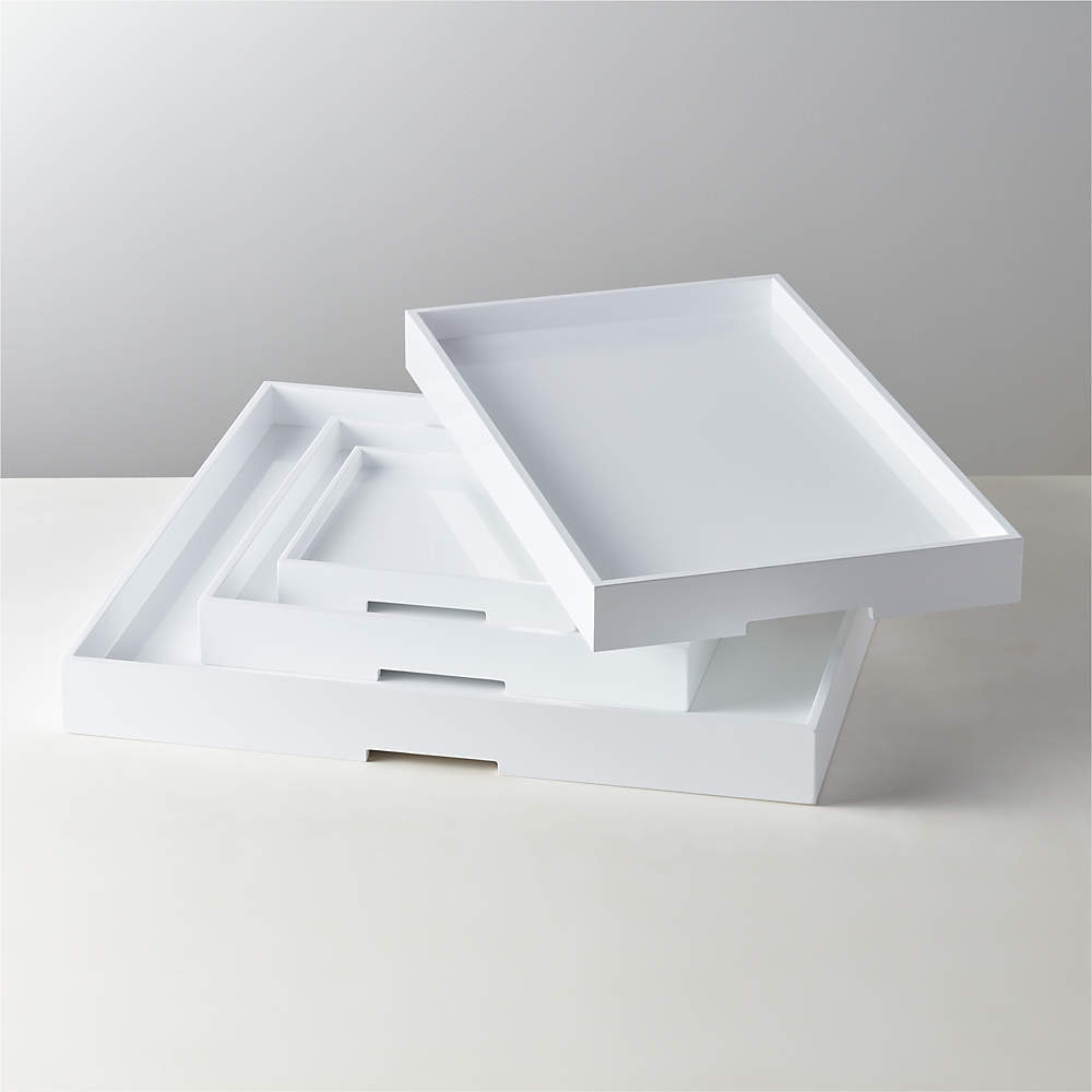 Marq High Gloss White Rectangle Tray + Reviews