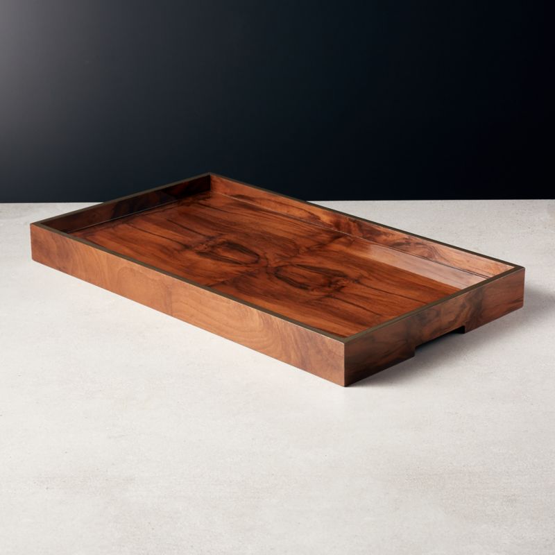 View Marq Rectangular Burl Wood Tray details