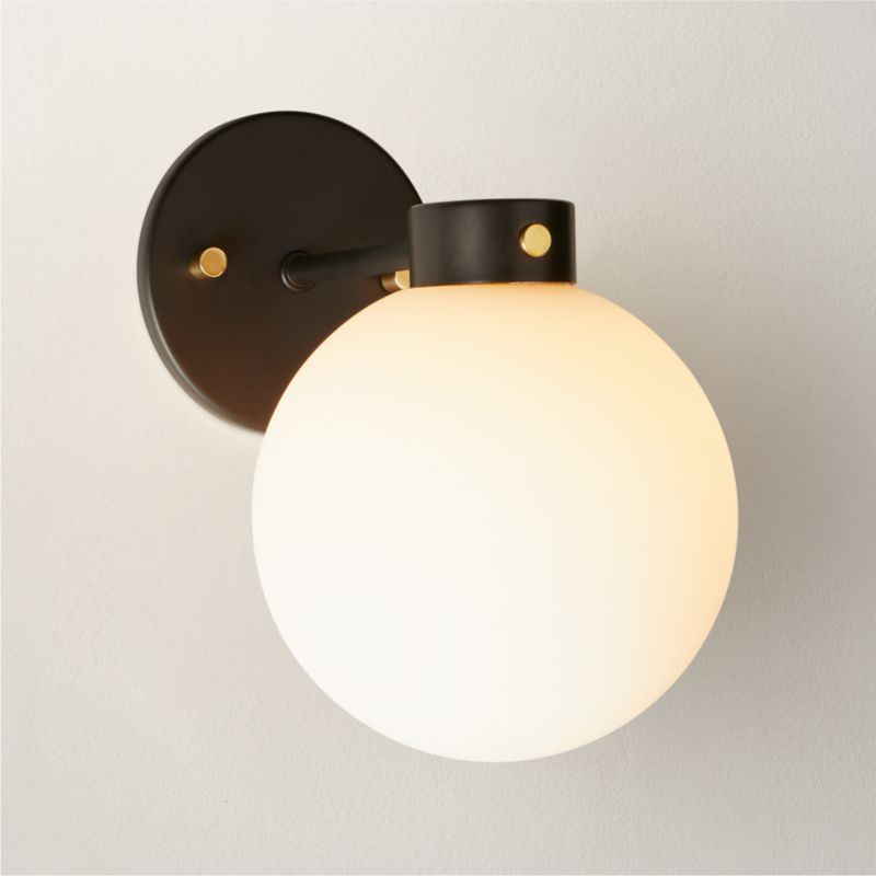 View Marra Black Globe Wall Sconce details