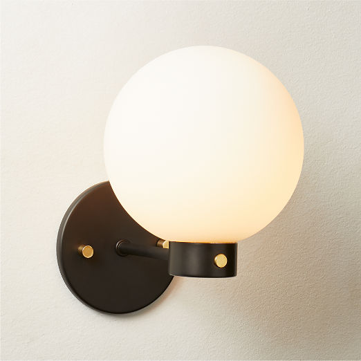 Marra Black Globe Wall Sconce