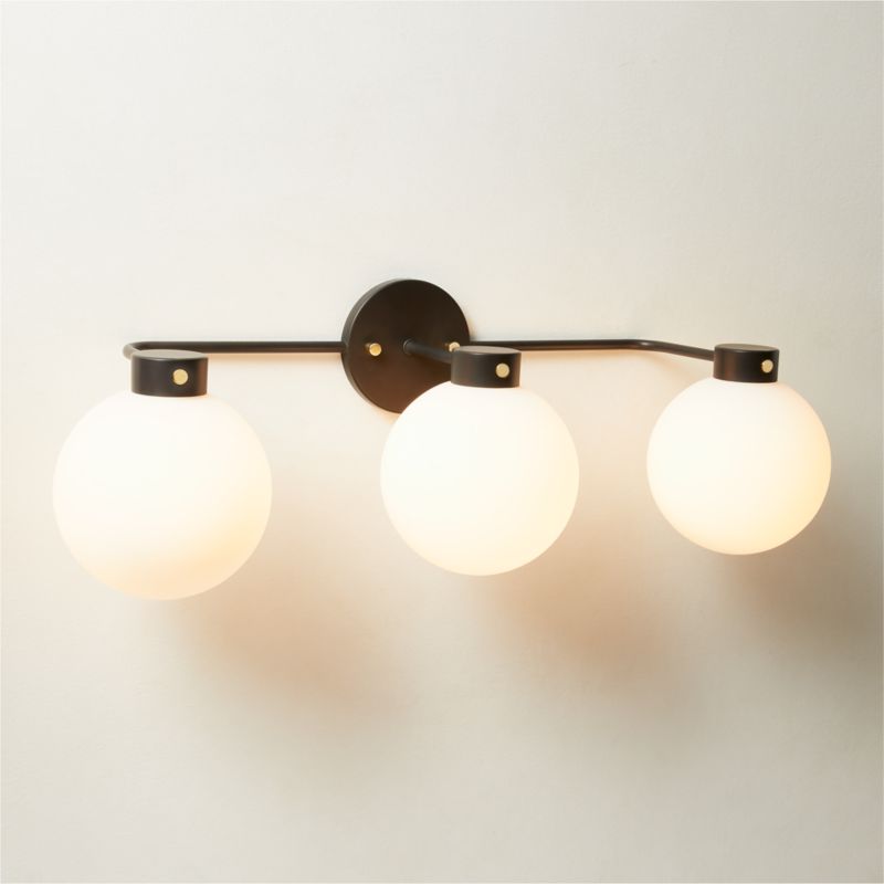 Marra 3-Light Black Globe Vanity Light - image 0 of 4