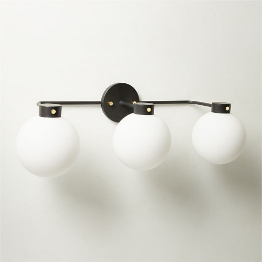 Marra 3-Light Black Globe Vanity Light