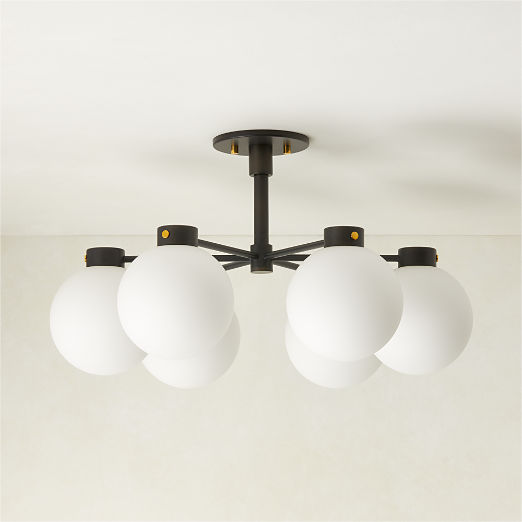 Marra 6-Light Black Flush Mount Light