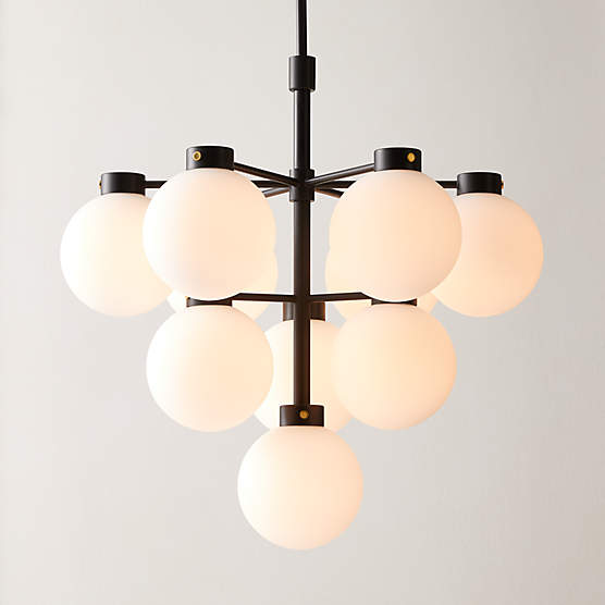 Marra Black Tiered Pendant Light with Milky Glass Shade