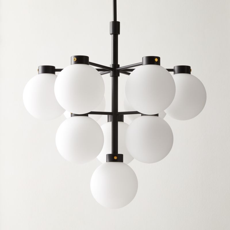 Marra Black Tiered Pendant Light with Milky Glass Shade - image 2 of 6