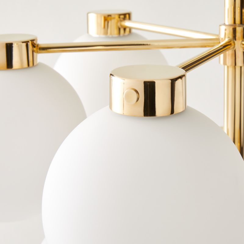 Marra Unlacquered Brass Tiered Pendant Light with Milky Glass - image 3 of 6