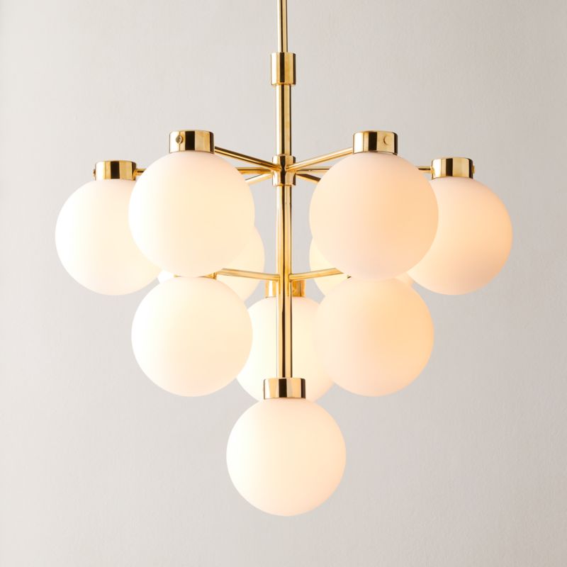 Marra Unlacquered Brass Tiered Pendant Light with Milky Glass - image 0 of 6