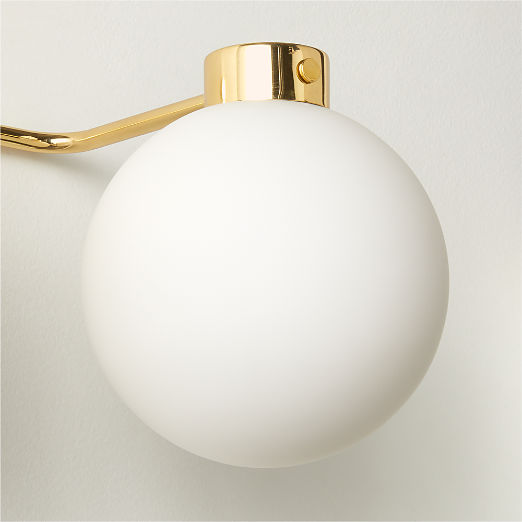 Marra 3-Light Polished Unlacquered Brass Globe Vanity Light