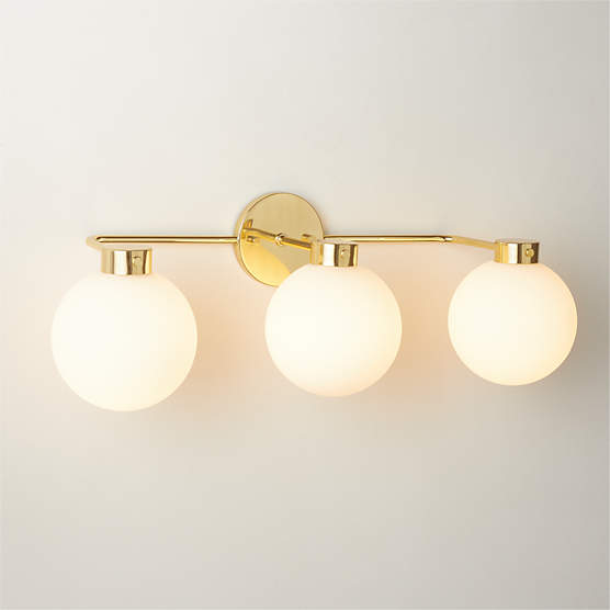 Marra 3-Light Polished Brass Globe Vanity Light