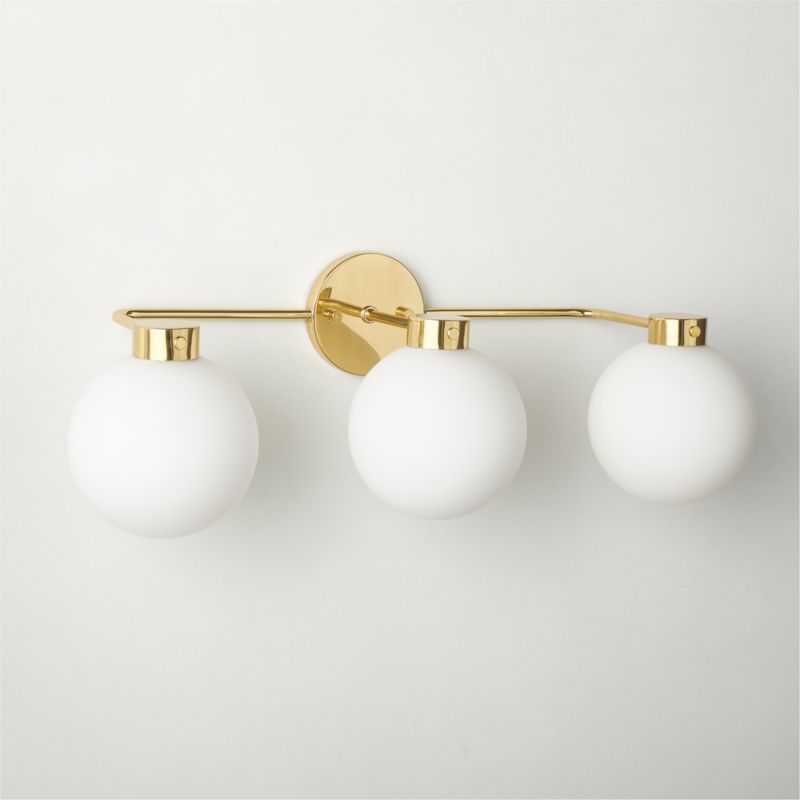 Marra 3-Light Polished Brass Globe Vanity Light - image 2 of 5