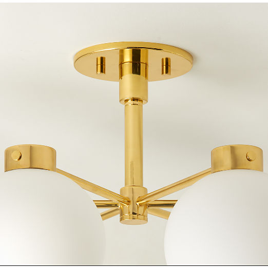 Marra 6-Light Polished Unlacquered Brass Flush Mount Light